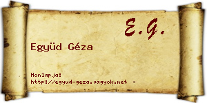 Együd Géza névjegykártya