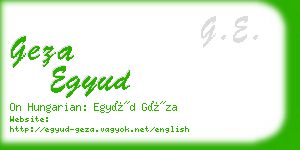 geza egyud business card